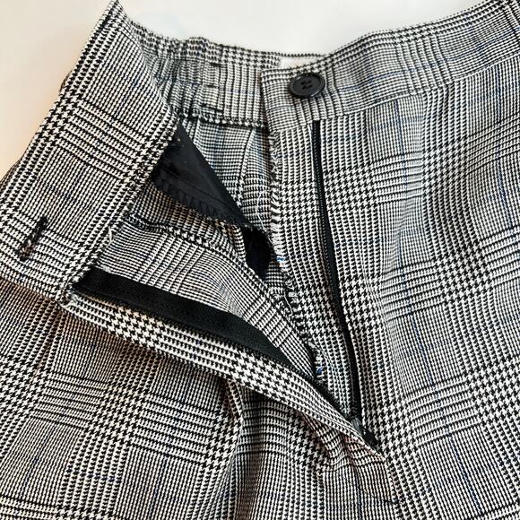 Vtg Norton McNaughton High Rise Trouser Pant  6 Gray Glen Plaid Cropped Pleated - Picture 5 of 13